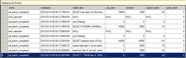 SQL-telly columns