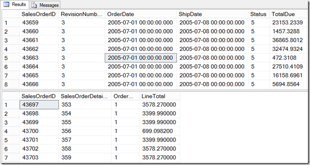 Multiple resultsetes